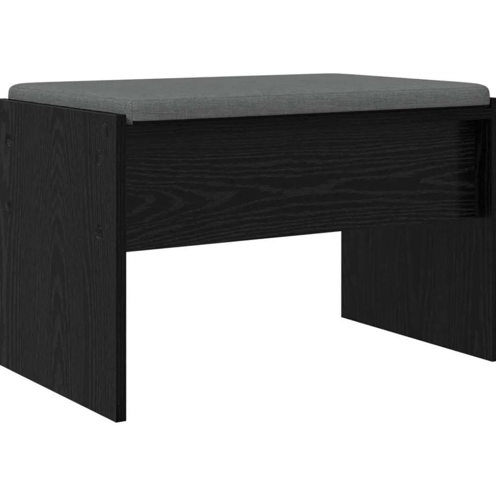vidaXL Banco de entrada con cojín 63 x 38 x 40 cm Roble negro