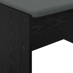 vidaXL Banco de entrada con cojín 63 x 38 x 40 cm Roble negro