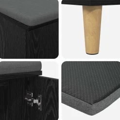 vidaXL Bancos-Banco de entrada con cojín 80 x 38 x 46 cm