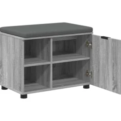 vidaXL Banco de entrada con cojín 60 x 38 x 46 cm Gris sonoma Online