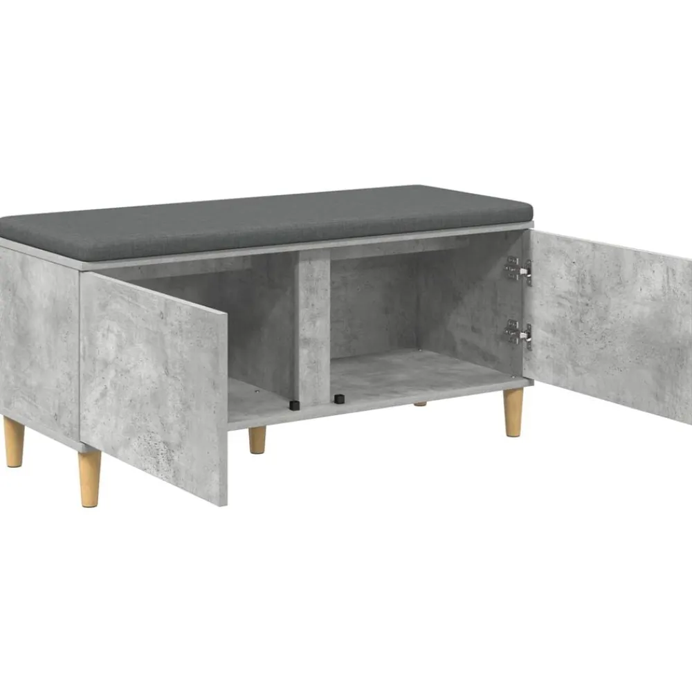 vidaXL Banco de entrada con cojín Gris Concreto 100 x 38 x 46 cm Gris hormigón Clearance