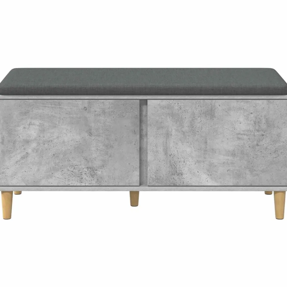 vidaXL Banco de entrada con cojín Gris Concreto 100 x 38 x 46 cm Gris hormigón Clearance