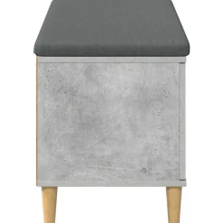 vidaXL Banco de entrada con cojín Gris Concreto 100 x 38 x 46 cm Gris hormigón Clearance