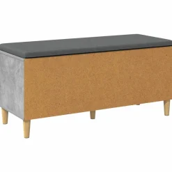 vidaXL Banco de entrada con cojín Gris Concreto 100 x 38 x 46 cm Gris hormigón Clearance