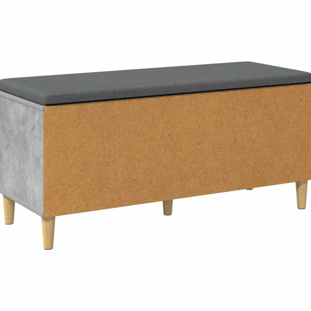 vidaXL Banco de entrada con cojín Gris Concreto 100 x 38 x 46 cm Gris hormigón Clearance
