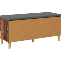 vidaXL Bancos-Banco de entrada con cojín Madera vieja 100 x 38 x 46 cm