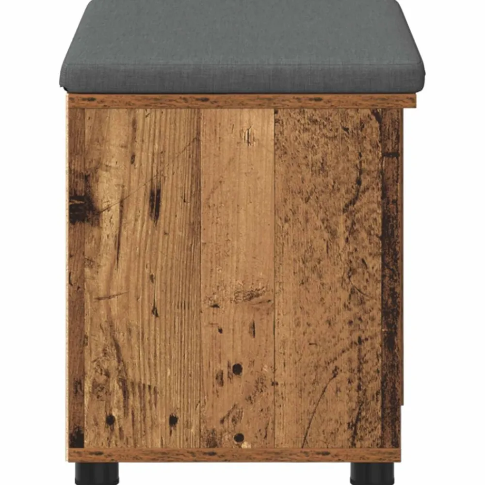 vidaXL Bancos-Banco de entrada con cojín Madera vieja 60 x 38 x 46 cm