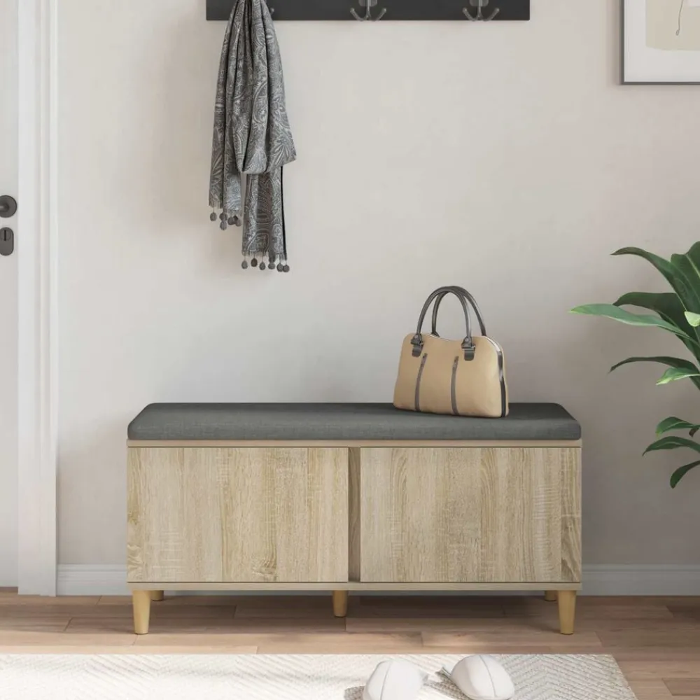 vidaXL Bancos-Banco de entrada con cojín 100 x 38 x 46 cm