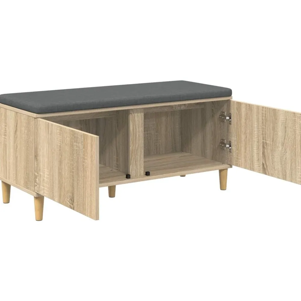 vidaXL Bancos-Banco de entrada con cojín 100 x 38 x 46 cm