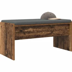 vidaXL Bancos-Banco de entrada con cojín Madera vieja 83 x 38 x 40 cm