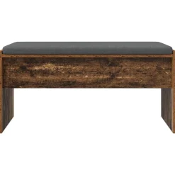 vidaXL Bancos-Banco de entrada con cojín Madera vieja 83 x 38 x 40 cm
