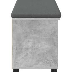 vidaXL Bancos-Banco de entrada con cojín Gris Concreto 100 x 38 x 46 cm