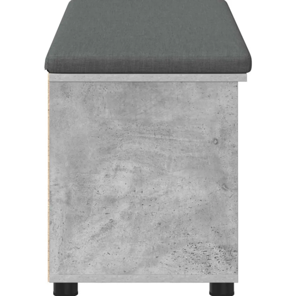 vidaXL Bancos-Banco de entrada con cojín Gris Concreto 100 x 38 x 46 cm