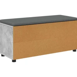 vidaXL Bancos-Banco de entrada con cojín Gris Concreto 100 x 38 x 46 cm