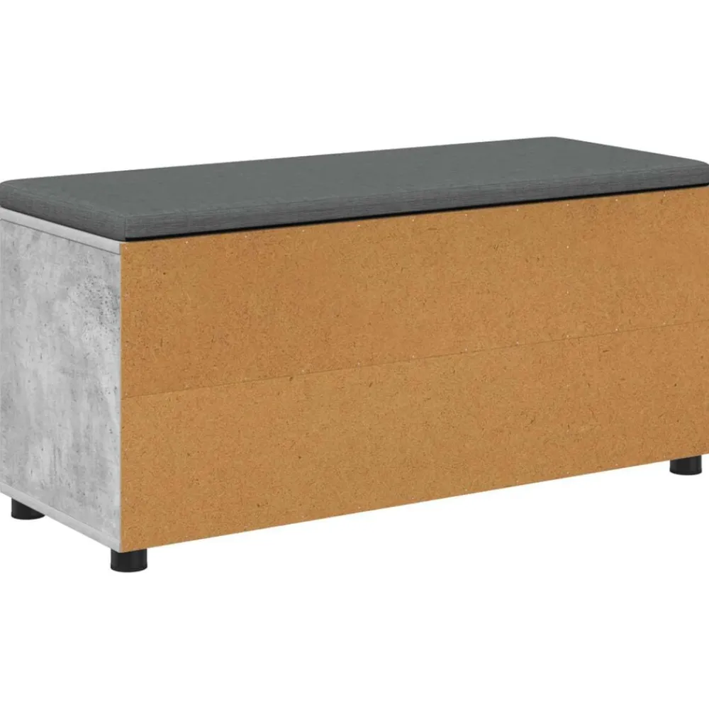 vidaXL Bancos-Banco de entrada con cojín Gris Concreto 100 x 38 x 46 cm