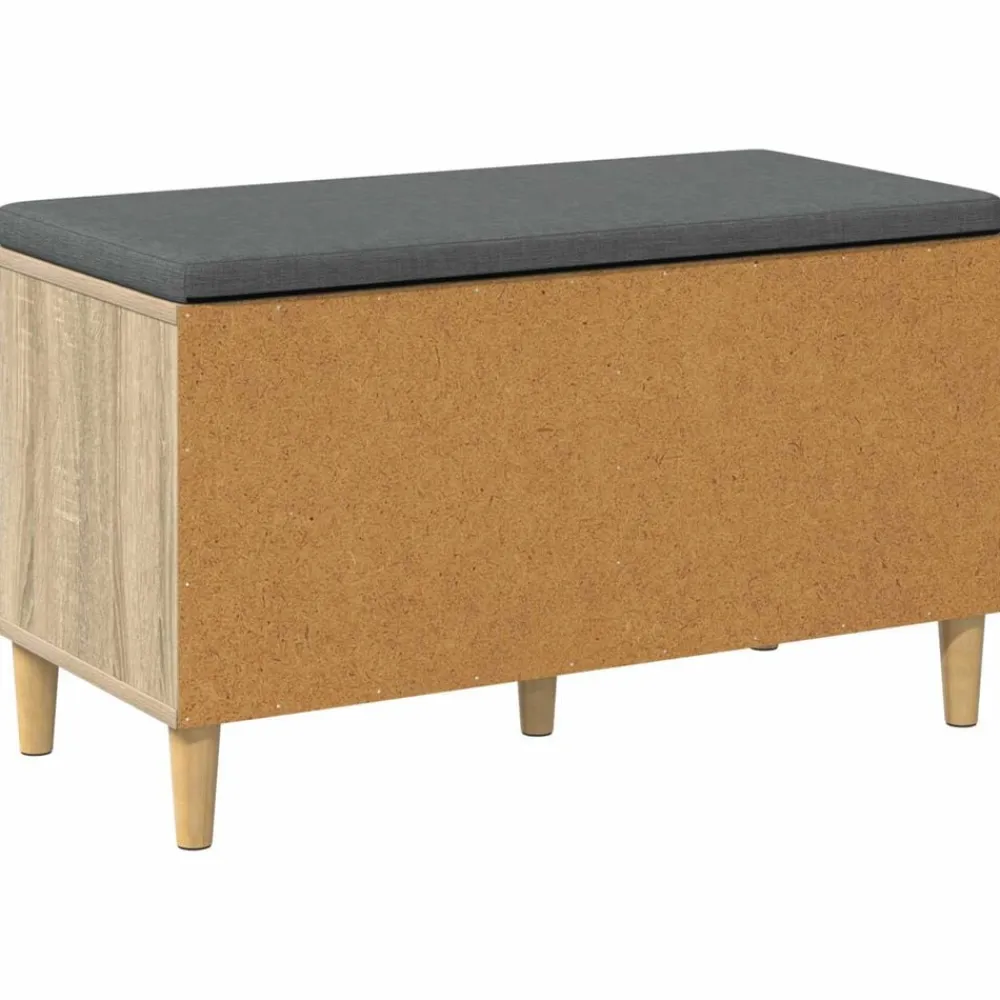 vidaXL Banco de entrada con cojín 80 x 38 x 46 cm Roble Sonoma New