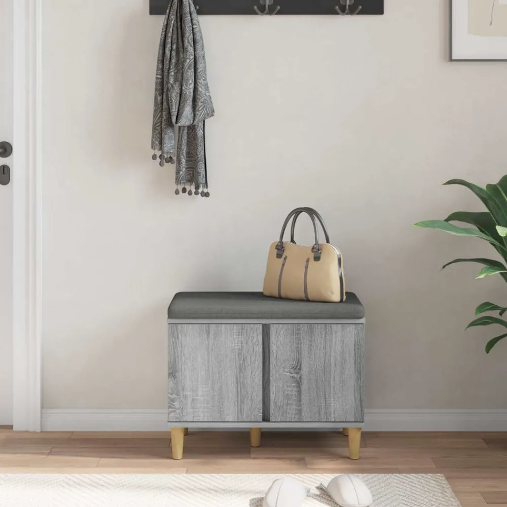 vidaXL Bancos-Banco de entrada con cojín 60 x 38 x 46 cm