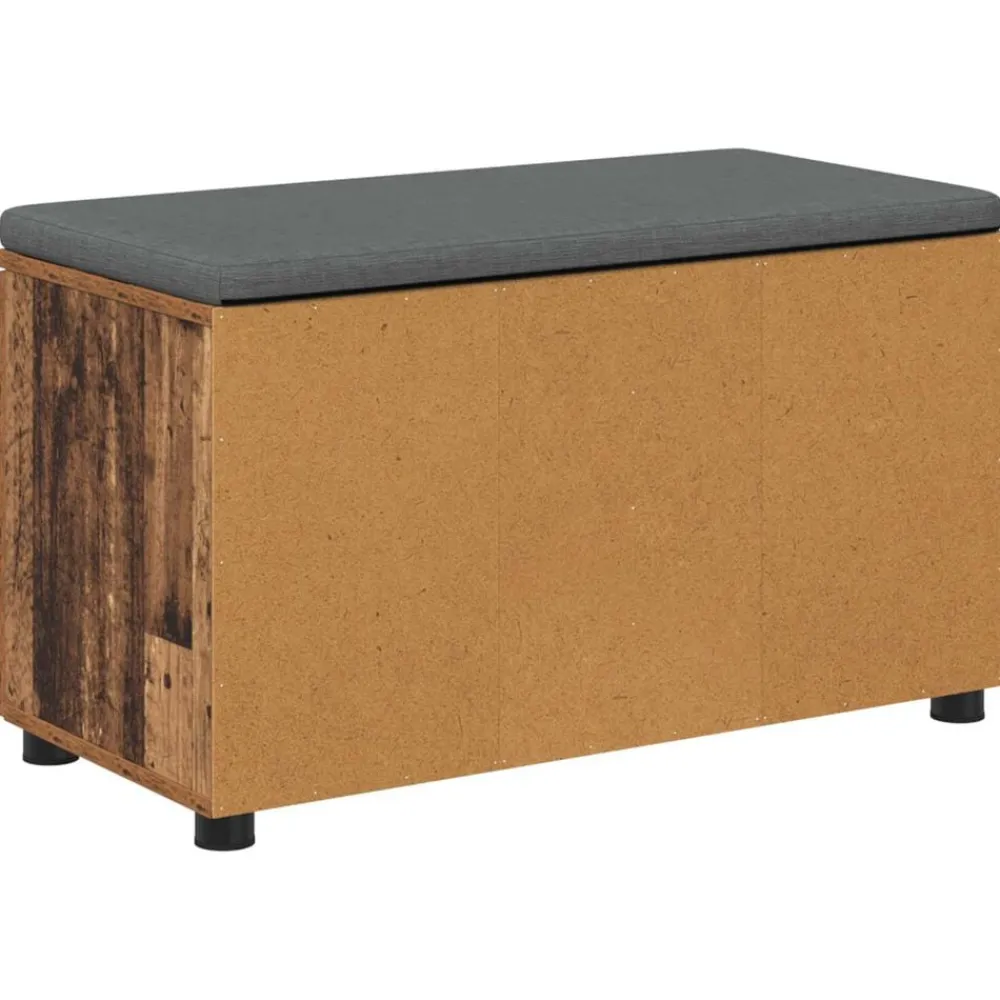 vidaXL Bancos-Banco de entrada con cojín Madera vieja 80 x 38 x 46 cm