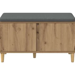 vidaXL Banco de entrada con cojín Roble Artesanal 80 x 38 x 46 cm Roble artisan Clearance