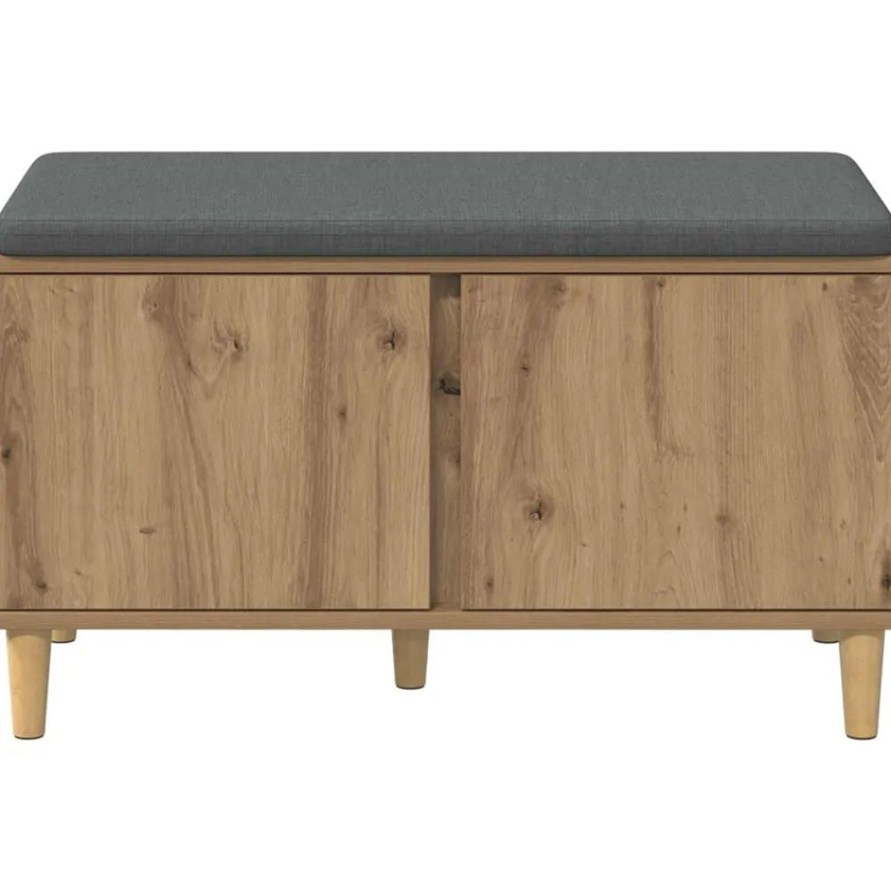 vidaXL Banco de entrada con cojín Roble Artesanal 80 x 38 x 46 cm Roble artisan Clearance