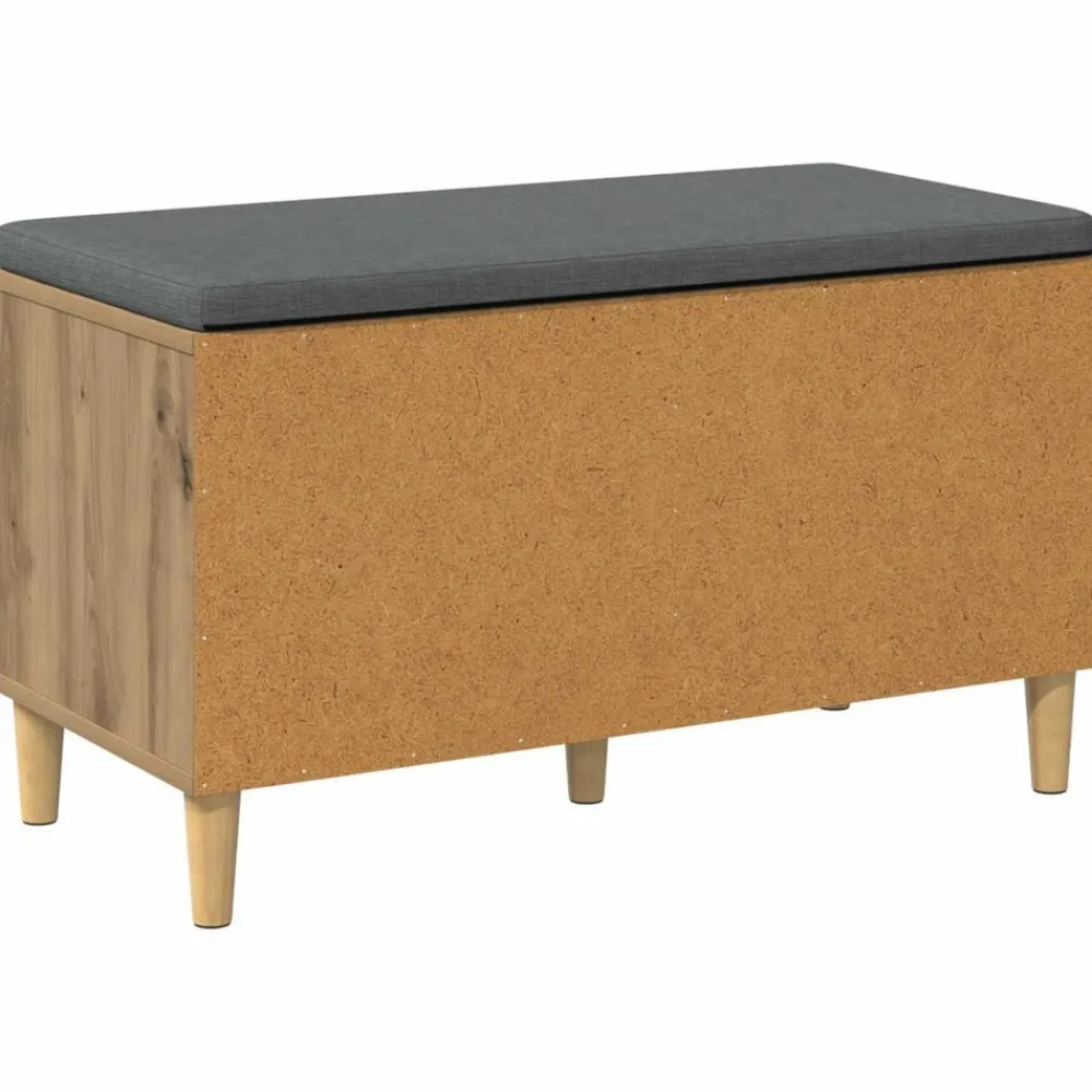 vidaXL Banco de entrada con cojín Roble Artesanal 80 x 38 x 46 cm Roble artisan Clearance