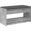 vidaXL Bancos-Banco de entrada con cojín Gris Concreto 83 x 38 x 45 cm