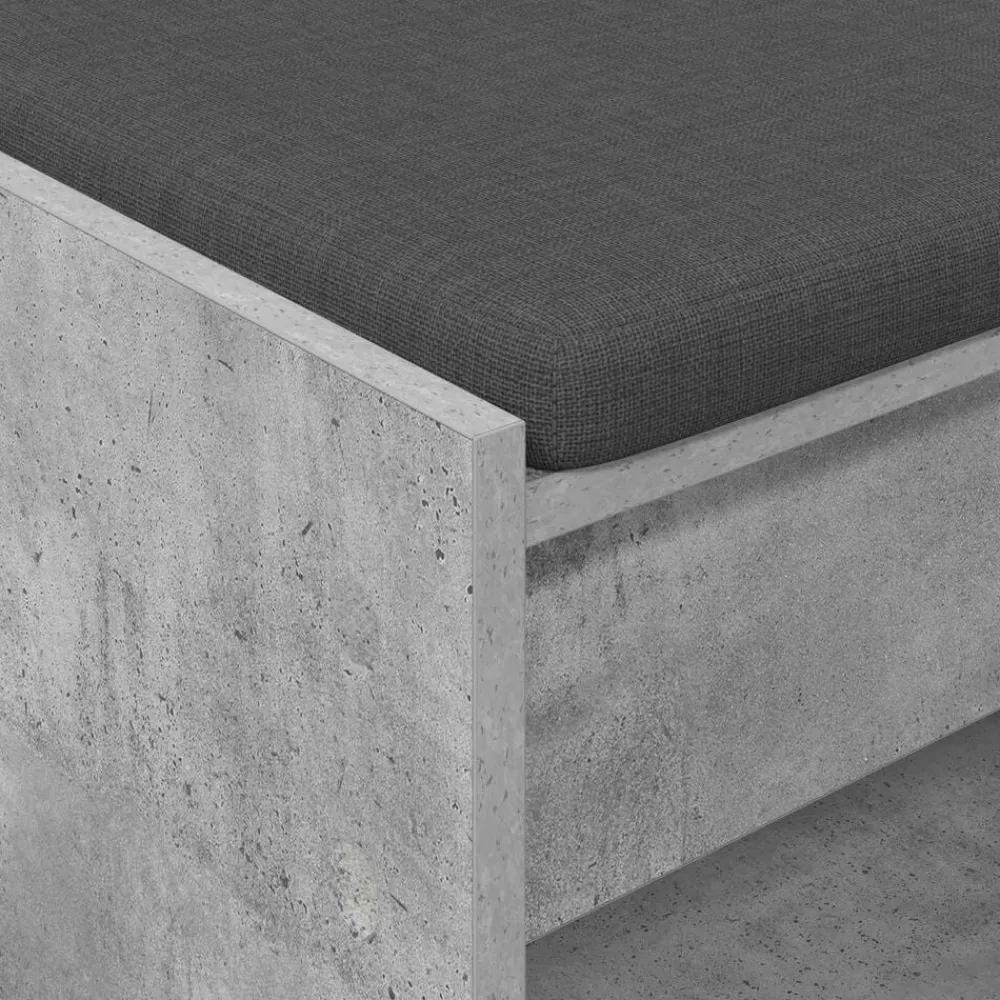 vidaXL Bancos-Banco de entrada con cojín Gris Concreto 83 x 38 x 45 cm