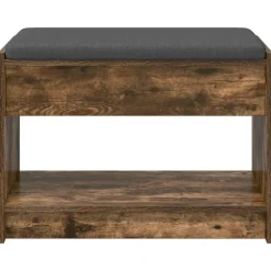 vidaXL Banco de entrada con cojín Roble Ahumado 63 x 38 x 45 cm Sale