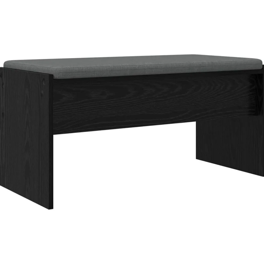 vidaXL Banco de entrada con cojín 83 x 38 x 40 cm Roble negro Outlet