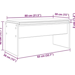 vidaXL Banco de entrada con cojín 83 x 38 x 40 cm Roble negro Outlet
