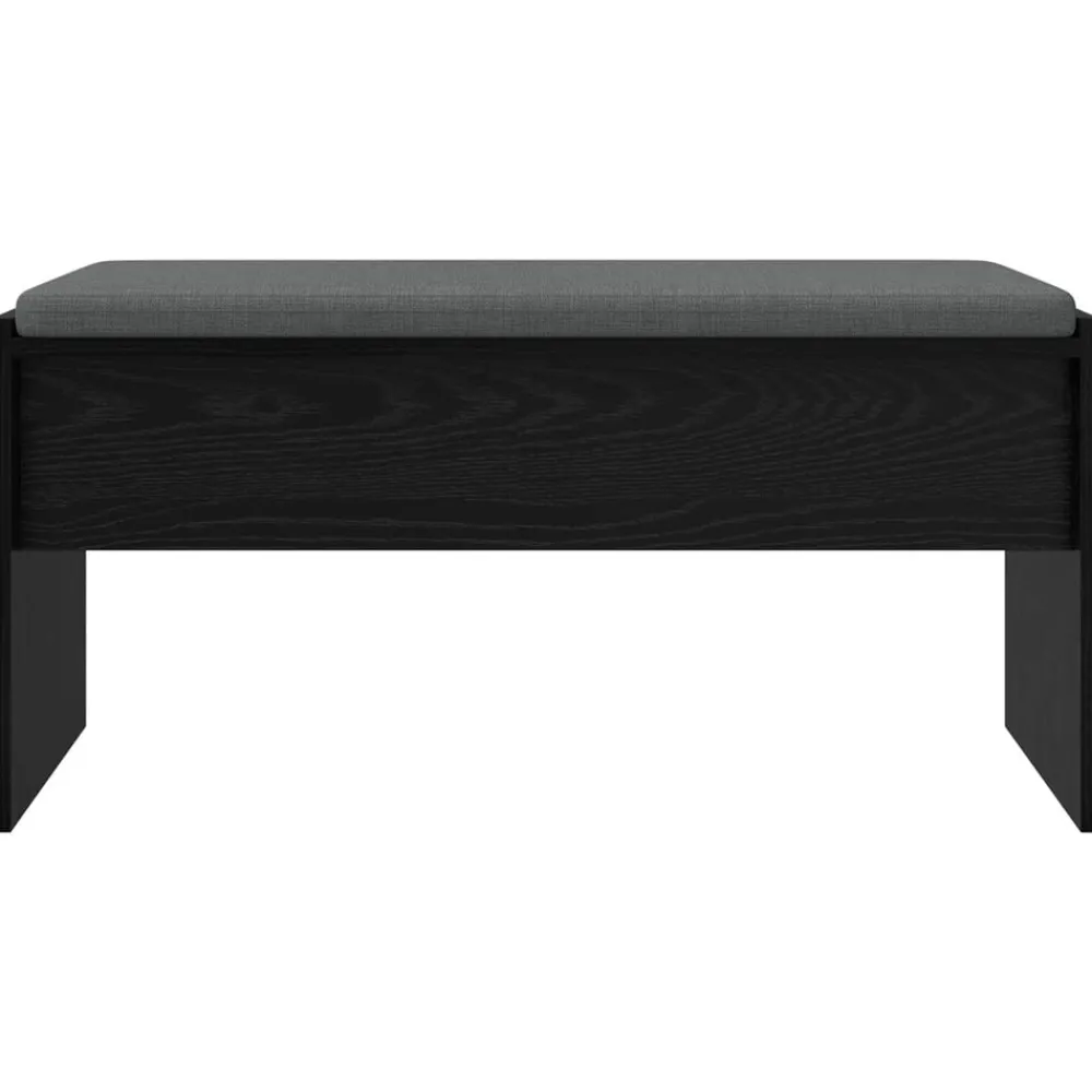 vidaXL Banco de entrada con cojín 83 x 38 x 40 cm Roble negro Outlet