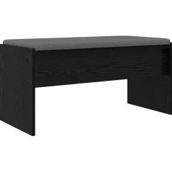 vidaXL Banco de entrada con cojín 83 x 38 x 40 cm Roble negro Outlet