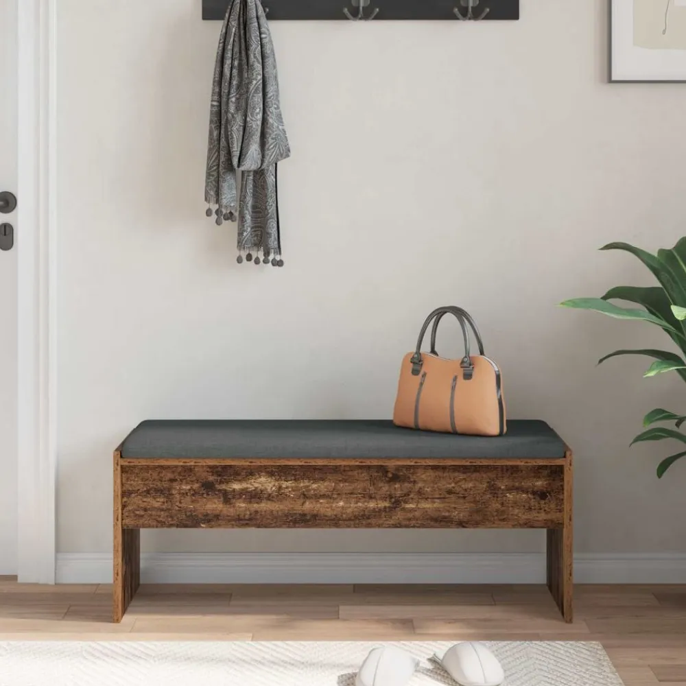 vidaXL Bancos-Banco de entrada con cojín Madera vieja 103 x 38 x 40 cm