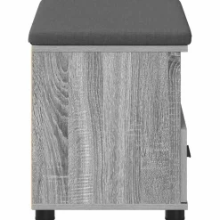 vidaXL Banco de entrada con cojín 60 x 38 x 46 cm Gris sonoma