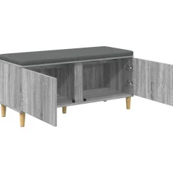 vidaXL Banco de entrada con cojín 100 x 38 x 46 cm Gris sonoma Best