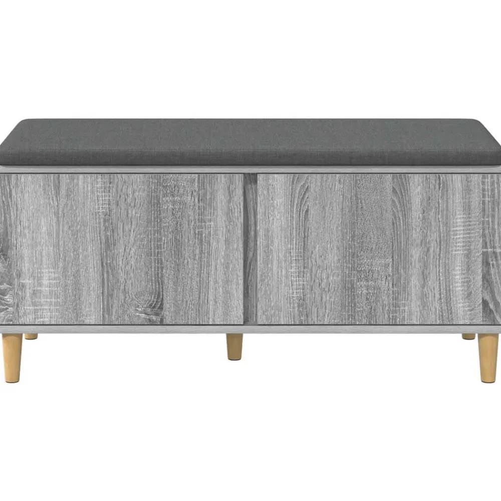 vidaXL Banco de entrada con cojín 100 x 38 x 46 cm Gris sonoma Best