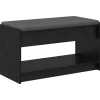 vidaXL Bancos-Banco de entrada con cojín Roble Negro 83 x 38 x 45 cm