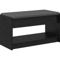 vidaXL Bancos-Banco de entrada con cojín Roble Negro 83 x 38 x 45 cm