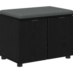 vidaXL Banco de entrada con cojín 60 x 38 x 46 cm Roble negro Best