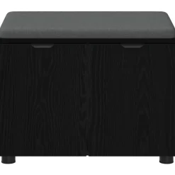 vidaXL Banco de entrada con cojín 60 x 38 x 46 cm Roble negro Best