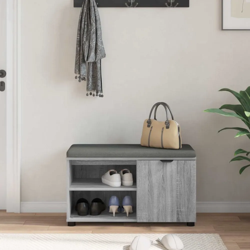 vidaXL Bancos-Banco de entrada con cojín 80 x 38 x 46 cm