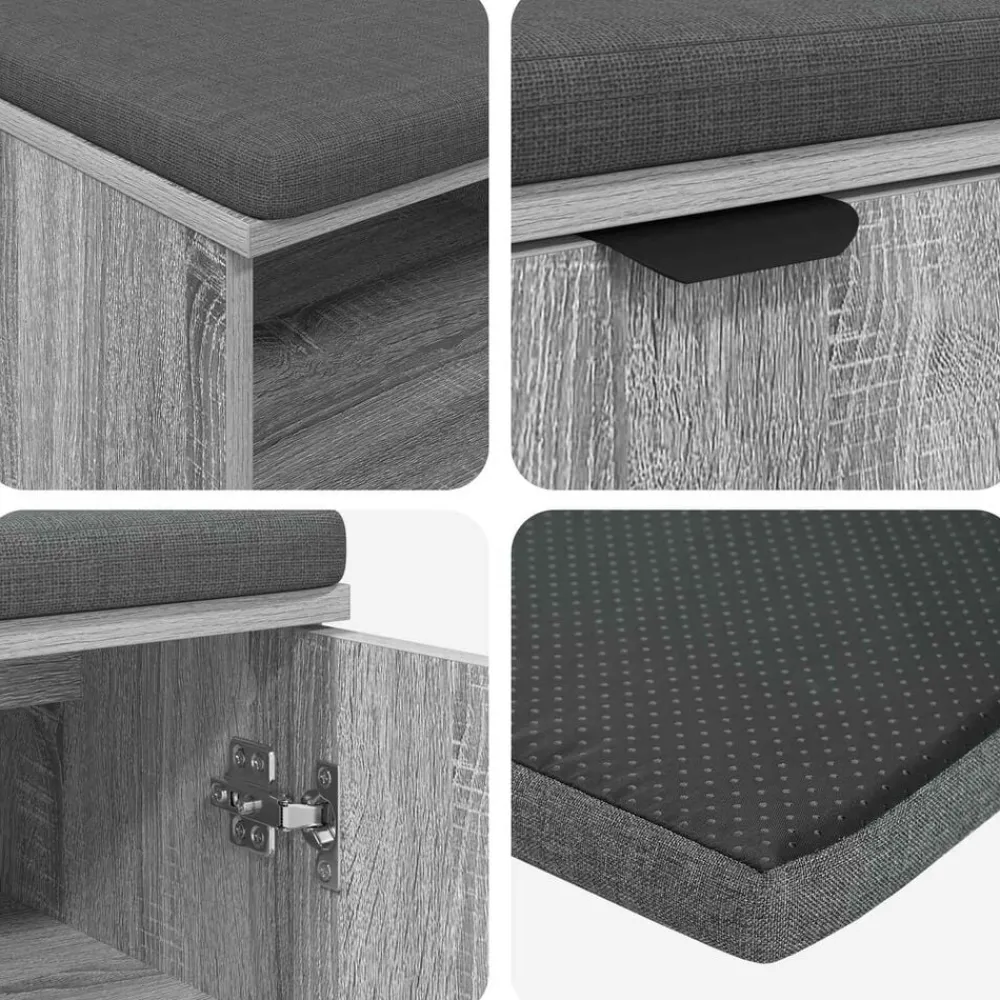 vidaXL Bancos-Banco de entrada con cojín 80 x 38 x 46 cm