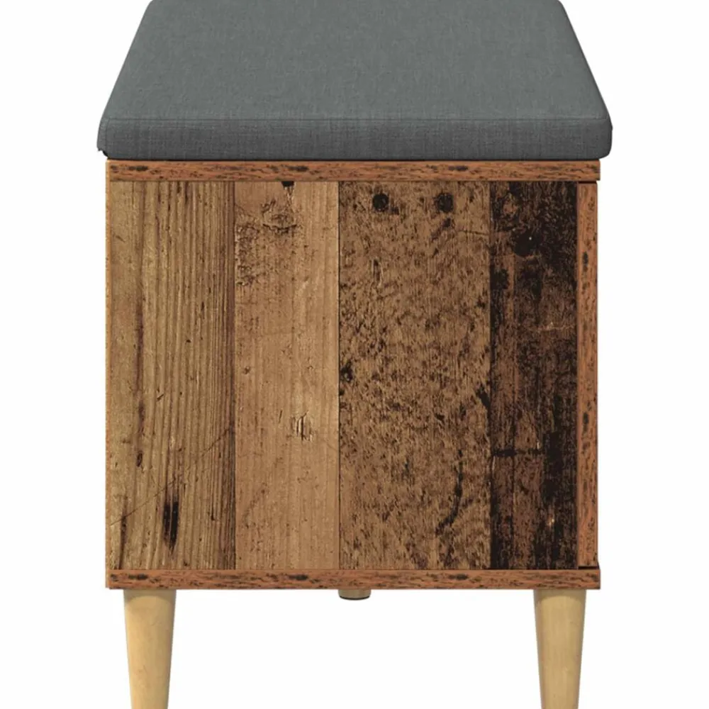 vidaXL Banco de entrada con cojín Madera vieja 80 x 38 x 46 cm Madera envejecida Online