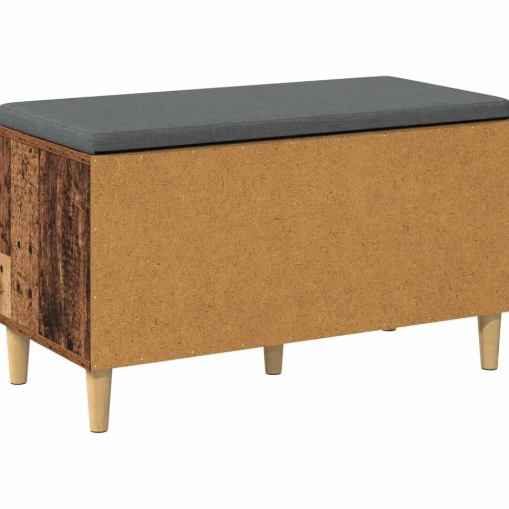 vidaXL Banco de entrada con cojín Madera vieja 80 x 38 x 46 cm Madera envejecida Online