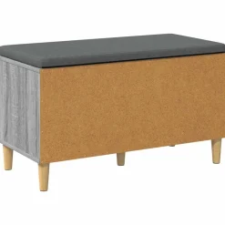 vidaXL Banco de entrada con cojín 80 x 38 x 46 cm Gris sonoma Outlet