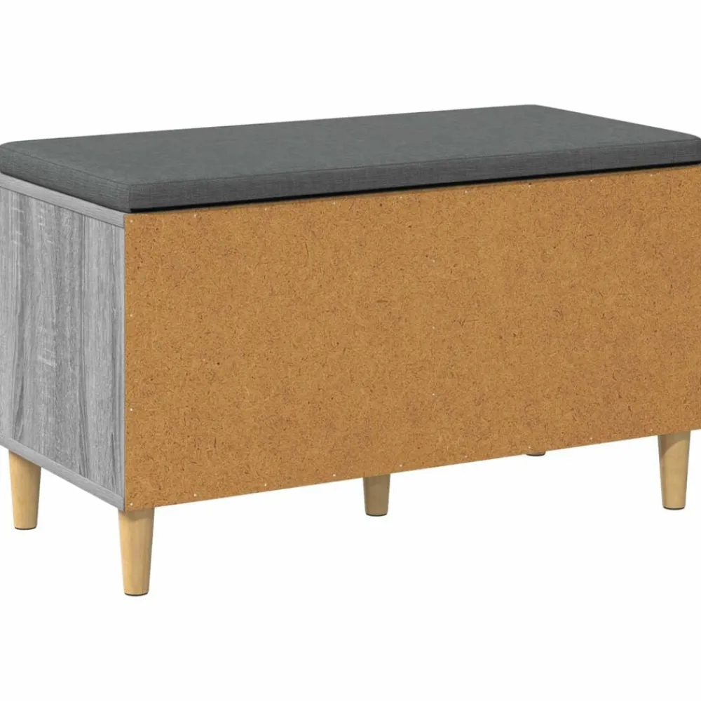 vidaXL Banco de entrada con cojín 80 x 38 x 46 cm Gris sonoma Outlet