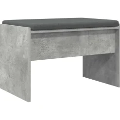 vidaXL Banco de entrada con cojín Gris Concreto 63 x 38 x 40 cm Gris hormigón Discount