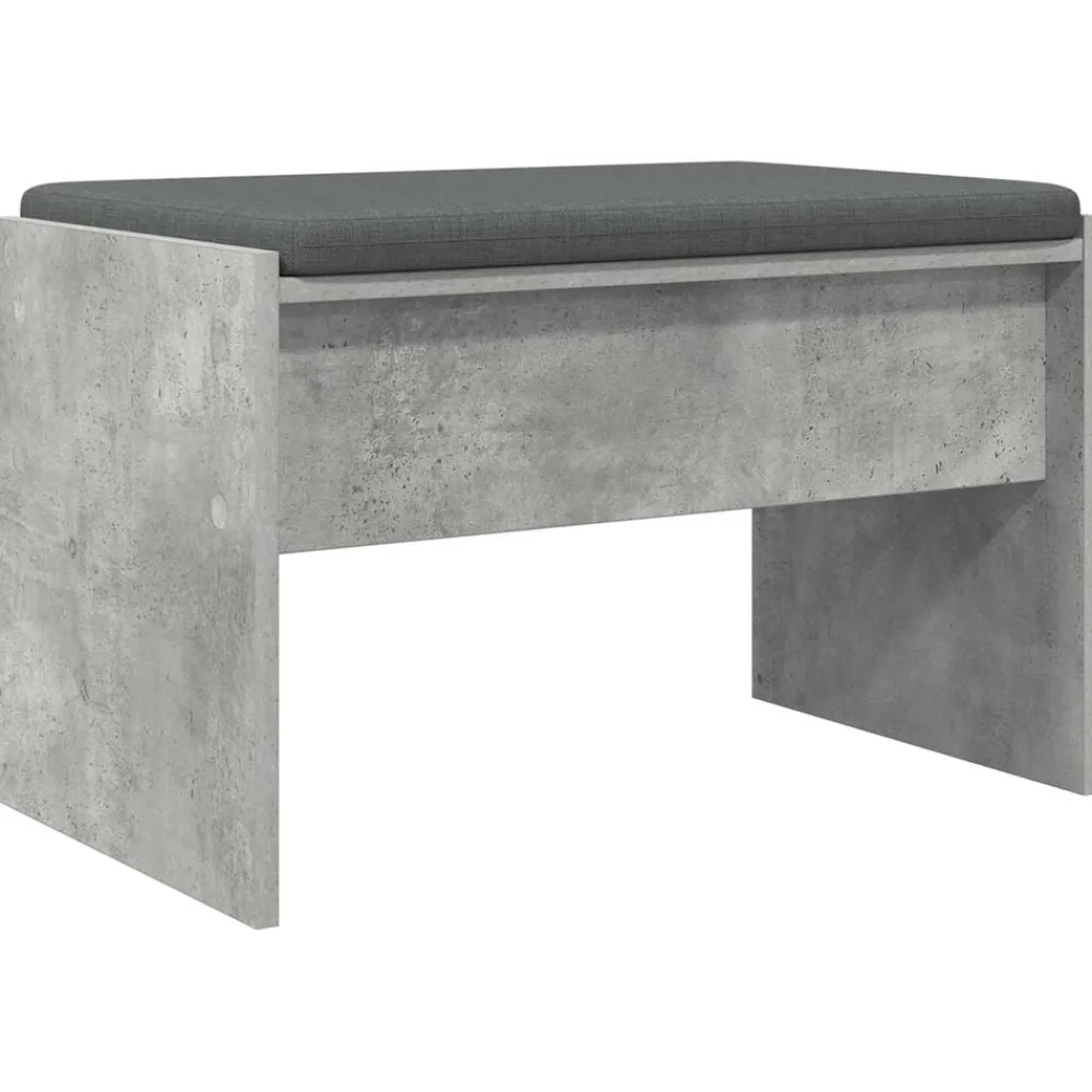 vidaXL Banco de entrada con cojín Gris Concreto 63 x 38 x 40 cm Gris hormigón Discount