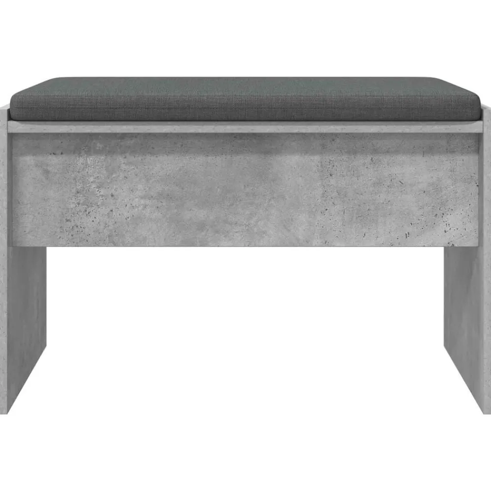 vidaXL Banco de entrada con cojín Gris Concreto 63 x 38 x 40 cm Gris hormigón Discount