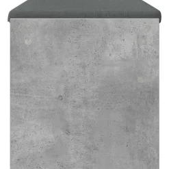 vidaXL Banco de entrada con cojín Gris Concreto 63 x 38 x 40 cm Gris hormigón Discount